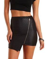 Charlotte Russe Quilted Asymmetrical Mini Skirt