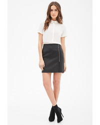 Forever 21 Contemporary Quilted Faux Leather Skirt