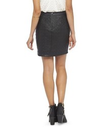 Mossimo Faux Leather Quilted Mini Skirt Black