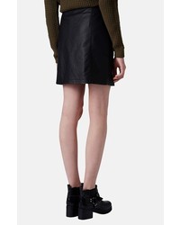 Topshop Quilted Asymmetrical Faux Leather Skirt
