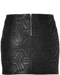 Faith Connexion Quilted Leather Mini Skirt In Black