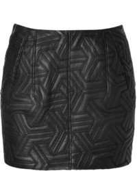 Faith Connexion Quilted Leather Mini Skirt In Black