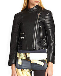 Black Quilted Leather Outerwear