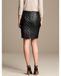 Banana Republic Quilted Faux Leather Pencil Skirt