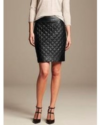 Banana Republic Quilted Faux Leather Pencil Skirt