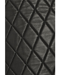 Neil Barrett Quilted Leather And Scuba Jersey Skirt