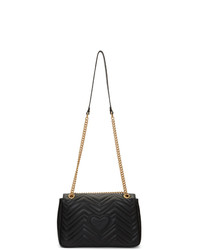 Gucci Black Medium Gg Marmont 20 Shoulder Bag
