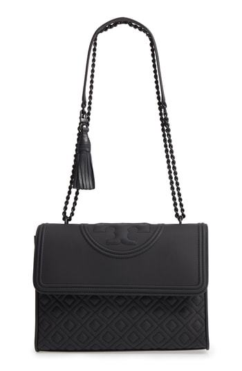 New Tory Burch Fleming Matte Convertible Shoulder Bag - Large Black