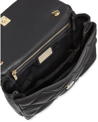 Salvatore Ferragamo Gelly Quilted Leather Shoulder Bag Black