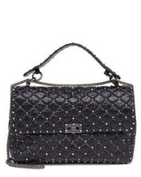 Valentino Rockstud Large Quilted Leather Chain Top Handle Bag