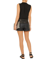 Thakoon Addition Leather And Quilted Shell Shorts