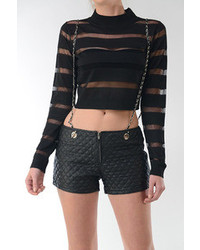 Rehab Quilted Leather Shorts