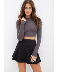 Forever 21 Quilted Faux Leather Trim Skirt