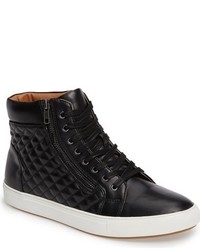Black Quilted Leather Sneakers