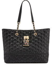 Betsey Johnson Be My Baby Quilted Tote Bag Black