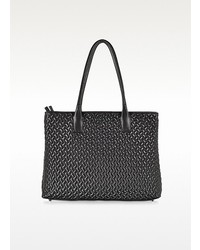 Fontanelli Black Large Quilted Leather Tote