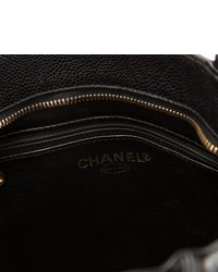Chanel Black Quilted Caviar Leather Medallion Tote Bag