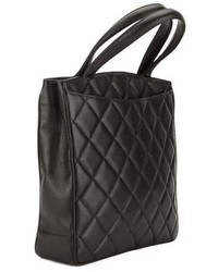 Chanel Black Quilted Caviar Leather Tote Bag