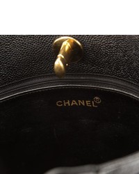 Chanel Black Quilted Caviar Leather Tote Bag