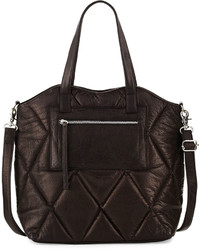 Day Mood Abana Quilted Leather Tote Bag Black