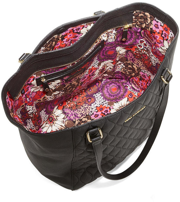 Vera bradley black leather on sale tote