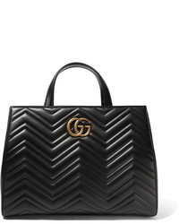 Gucci Gg Marmont Medium Quilted Leather Tote Black