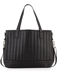 Cynthia Vincent Linear Quilted Tote Bag Black