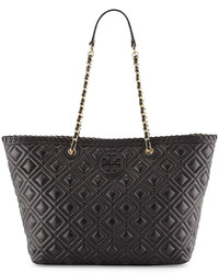 Tory Burch Marion Small Quilted Tote Bag Black