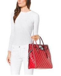 Michael Kors Michl Kors Hamilton Large Grommet Quilted Leather Tote
