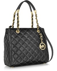 Michael Kors Michl Kors Susannah Small Black Quilted Leather Tote