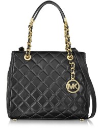 Michael Kors Michl Kors Susannah Small Black Quilted Leather Tote