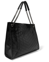 Saint Laurent Niki Large Quilted Crinkled Glossed Leather Tote