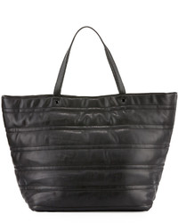 Neiman Marcus Quilted Faux Leather Tote Bag Black