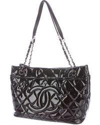 Chanel Quilted Patent Leather Timeless Shopper Tote