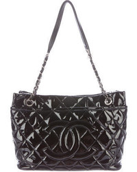 Chanel Quilted Patent Leather Timeless Shopper Tote