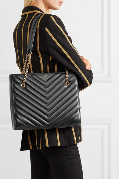 saint laurent tribeca quilted tote bag