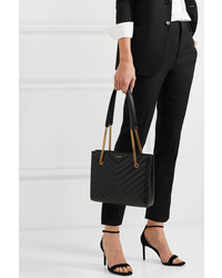 Saint Laurent Tribeca Small Quilted Textured Leather Tote