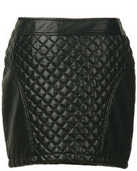 Black Quilted Mini Skirt