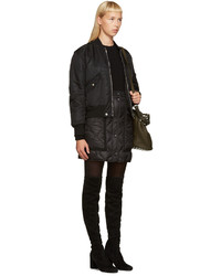 Moncler Black Quilted Down Miniskirt