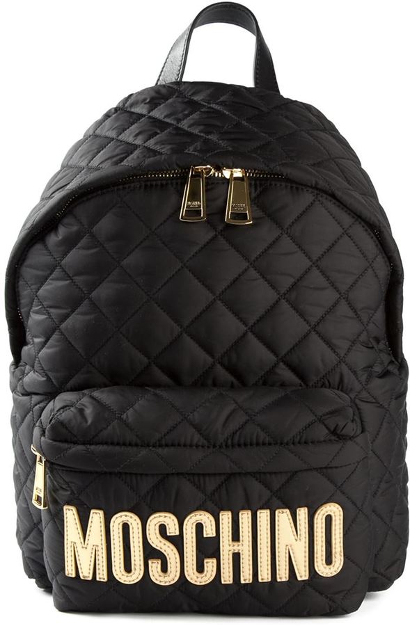 moschino quilted nylon backpack