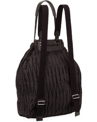 The Row Quilted Nylon Drawstring Backpack Black