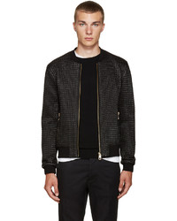 Dolce & Gabbana Black Nylon Quilted Bomber Jacket