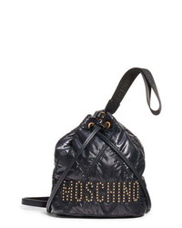 Black Quilted Nylon Bucket Bag