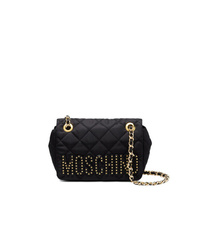 Moschino Black Quilted Mini Nylon Shoulder Bag