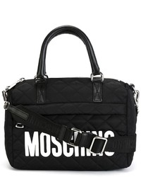 Moschino Quilted Logo Plaque Tote