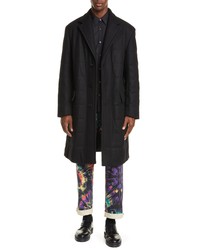 Black Quilted Overcoat