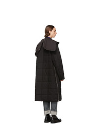 Dries Van Noten Black Quilted Poplin Coat