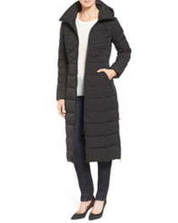 Bernardo Quilted Long Coat With Down Ecoplume Fill