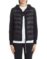 Moncler Quilted Down Front Hooded Cardigan