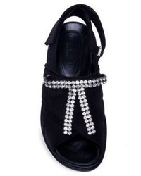 Marni Fusbett Crystal Embellished Quilted Crisscross Sandals